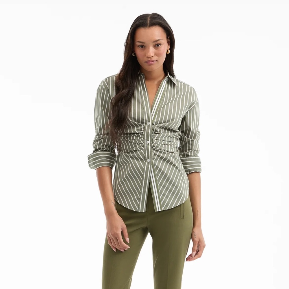 Veronica Beard Devra Striped Button-Down Shirt